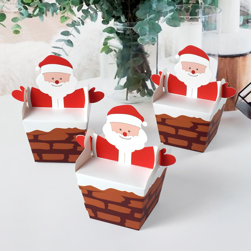 Candle Containers - 10/30/50 шт Санта-Клаус восхождение дымоход бумажная
